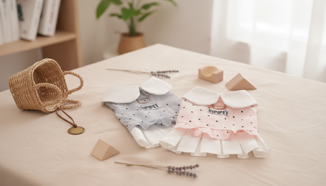 Princess Lace Pet Dress: Dot Print Skirt for Small Pets